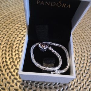 Pandora Silver Bracelet with Heart Charm